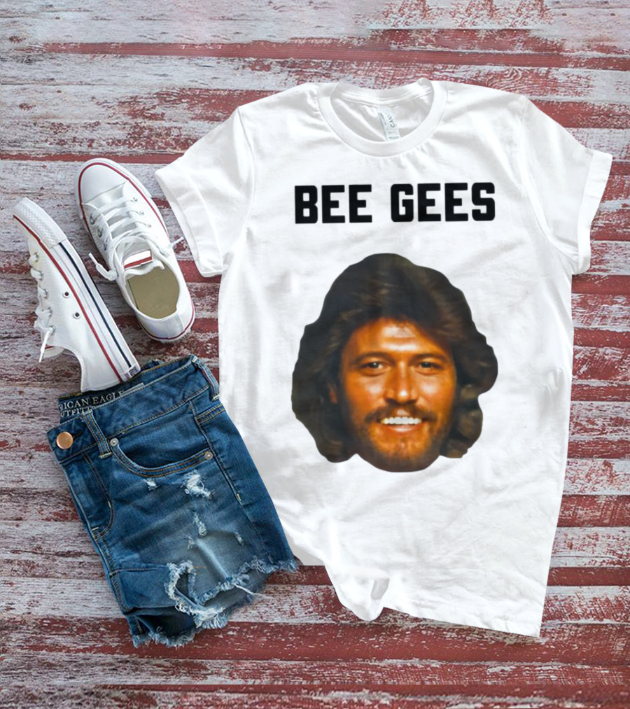Barry Gibb Bee Gees Iconic Face Retro 70s Style T-Shirt