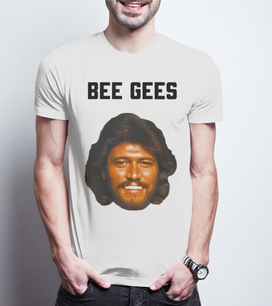 Barry Gibb Bee Gees Iconic Face Retro 70s Style T-Shirt
