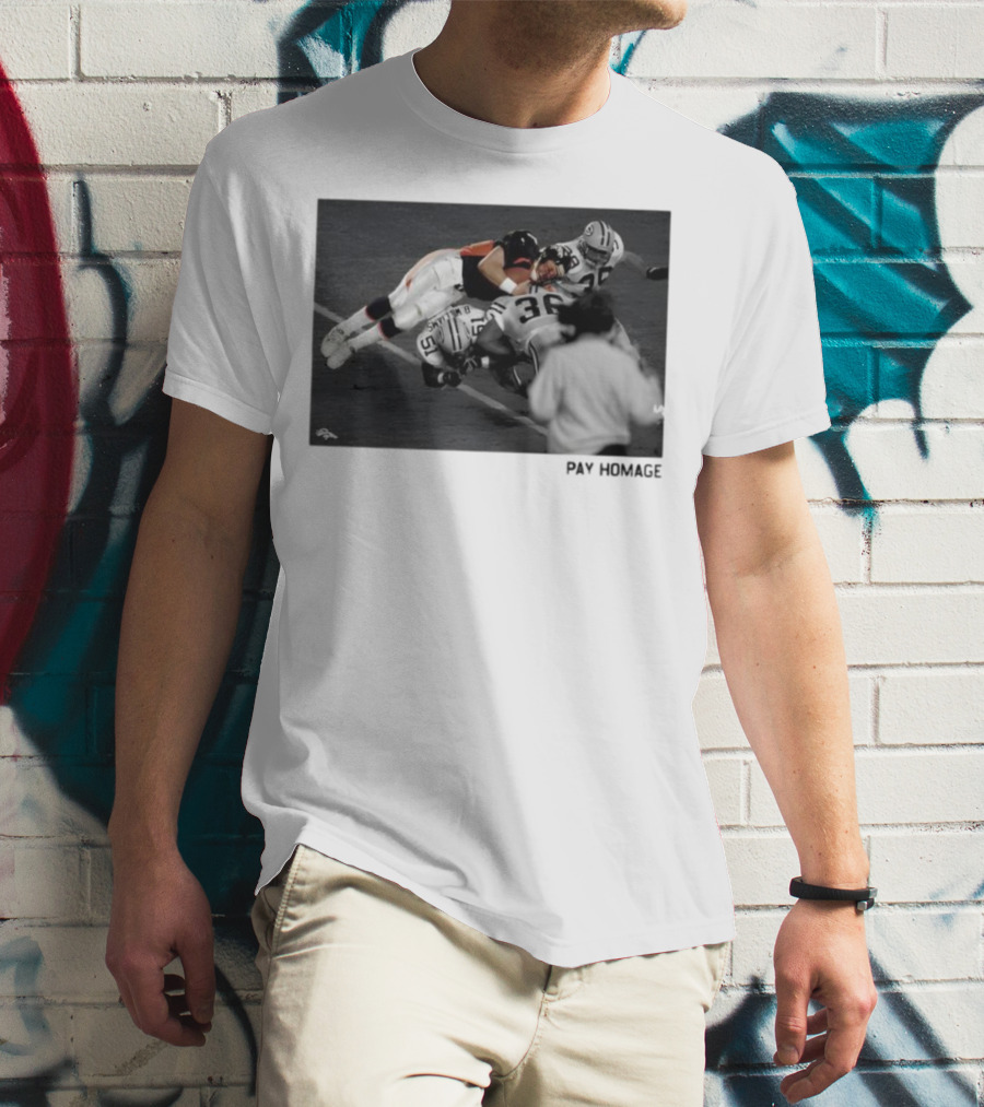 Denver Broncos John Elway Ash Pay Homage Iconic Football Moment T-Shirt