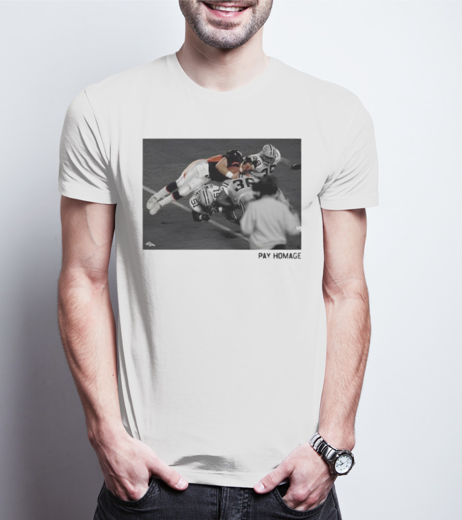 Denver Broncos John Elway Ash Pay Homage Iconic Football Moment T-Shirt