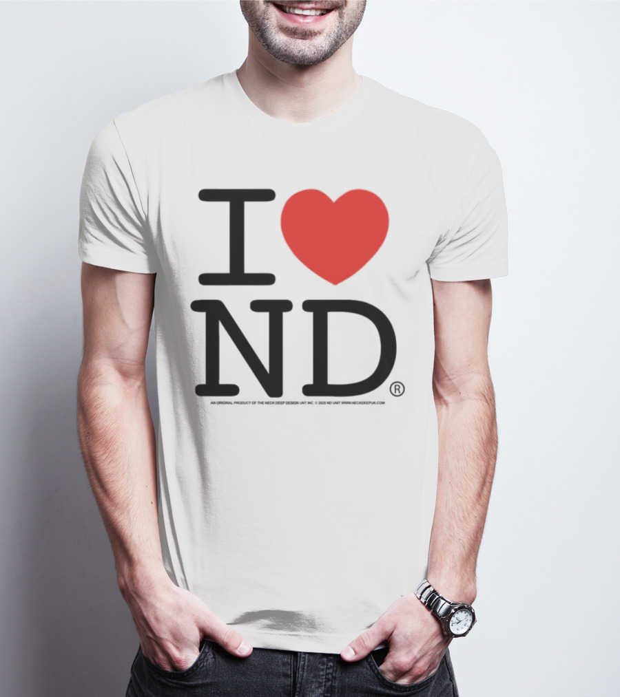 I Heart ND Red Heart Graphic T-Shirt