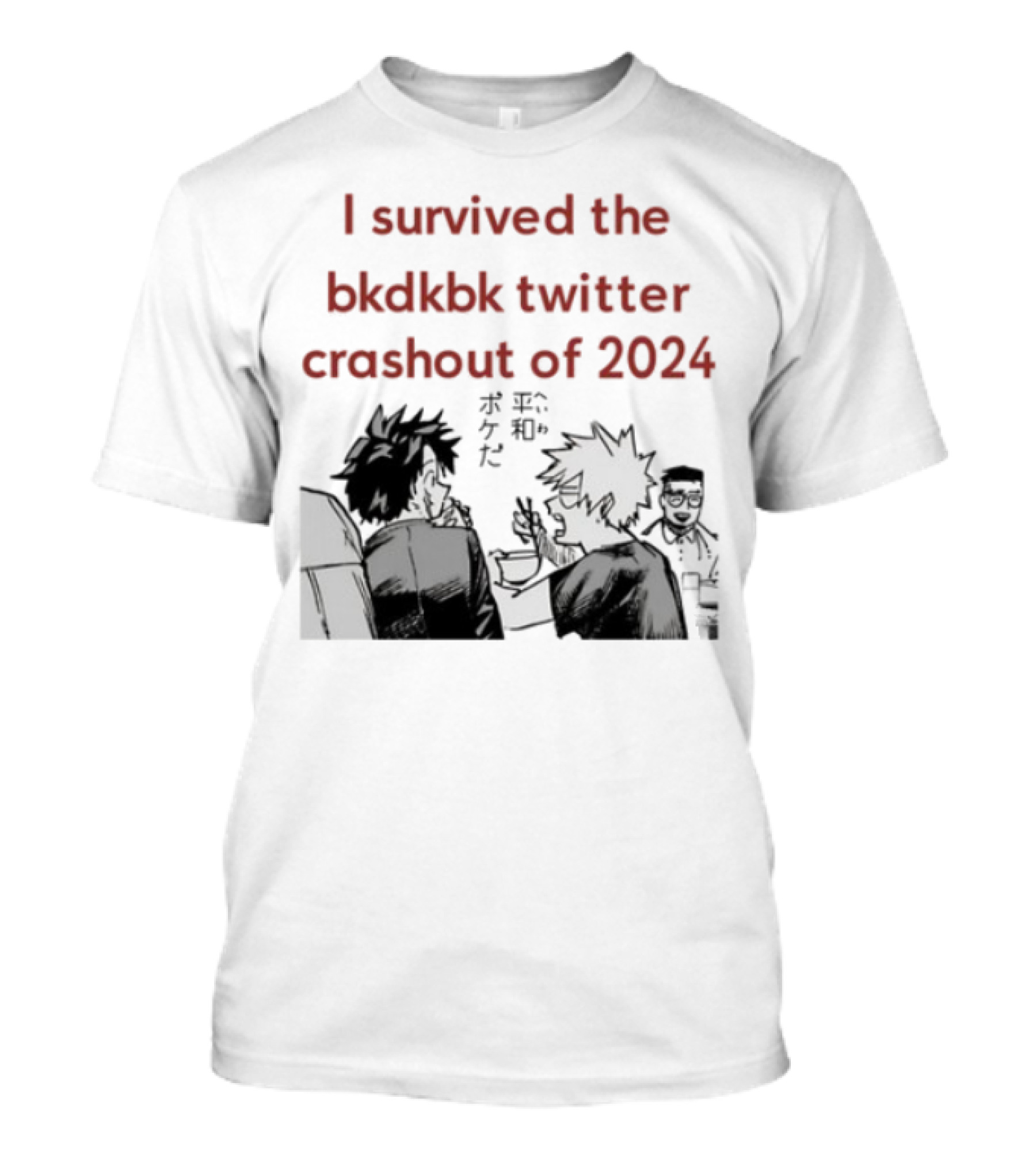 I Survived The Bkdkbk Twitter Crashout Of 2024 Manga Style Duo Scene T-Shirt