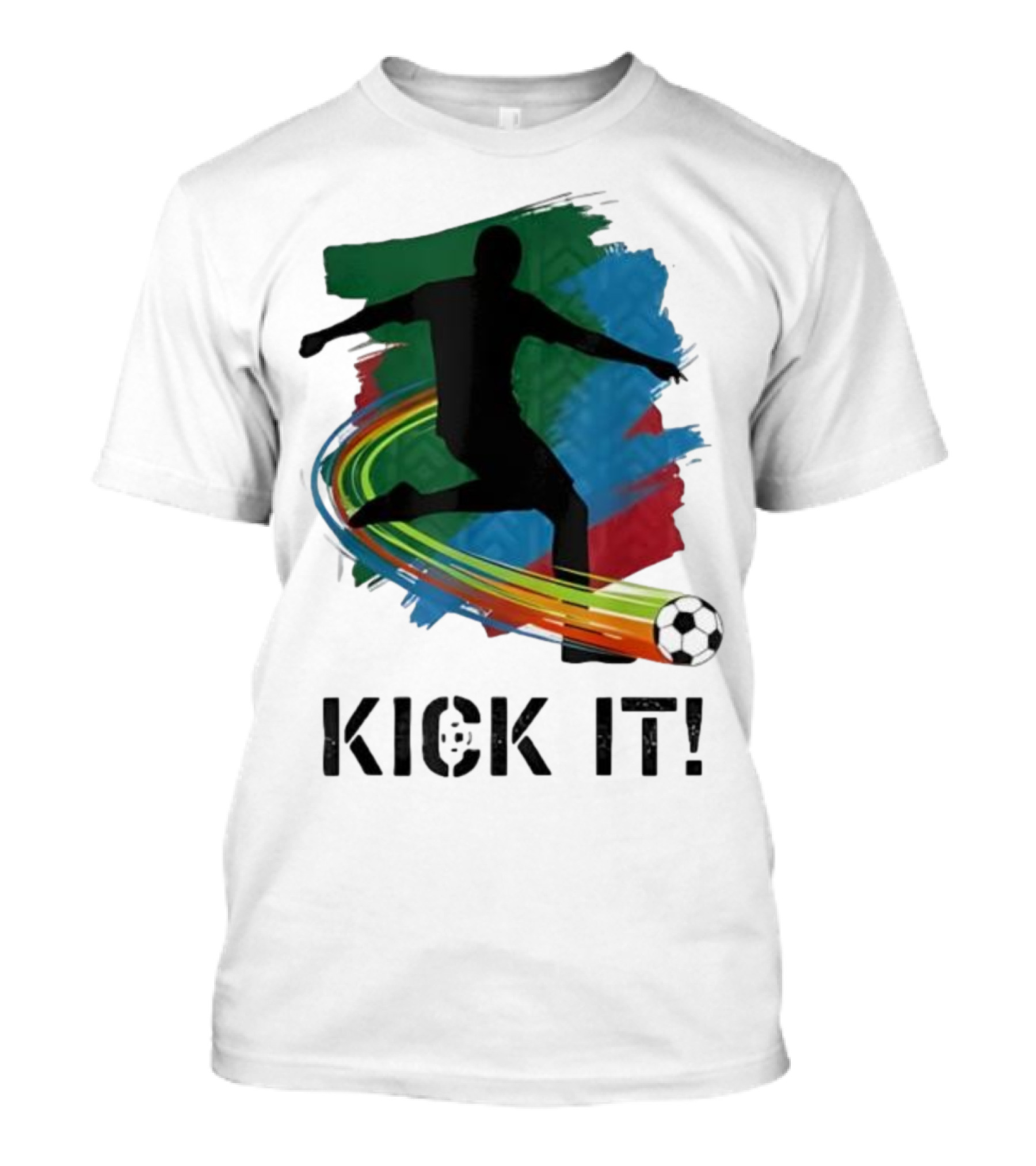 Kick It Soccer Player Rainbow Trail T-Shirt
