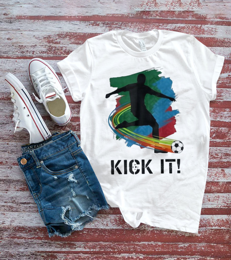 Kick It Soccer Player Rainbow Trail T-Shirt