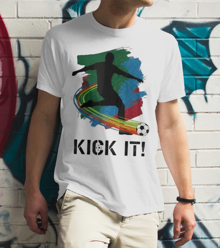 Kick It Soccer Player Rainbow Trail T-Shirt