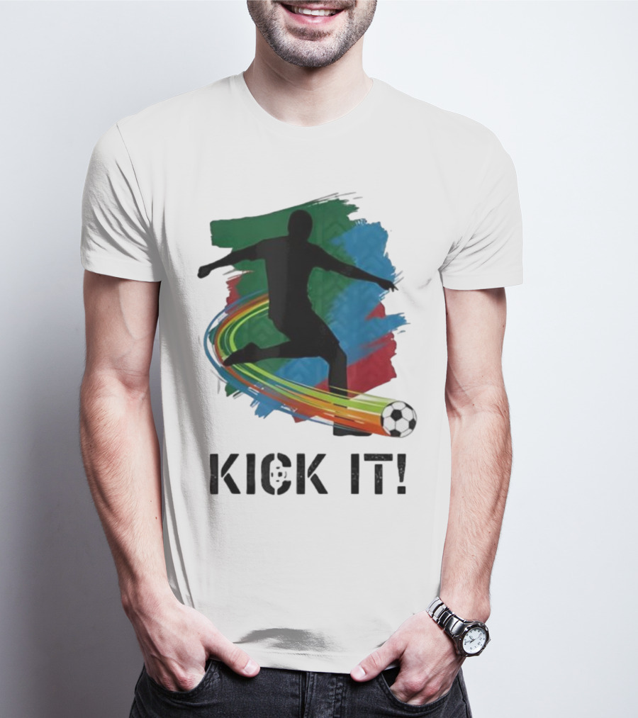 Kick It Soccer Player Rainbow Trail T-Shirt