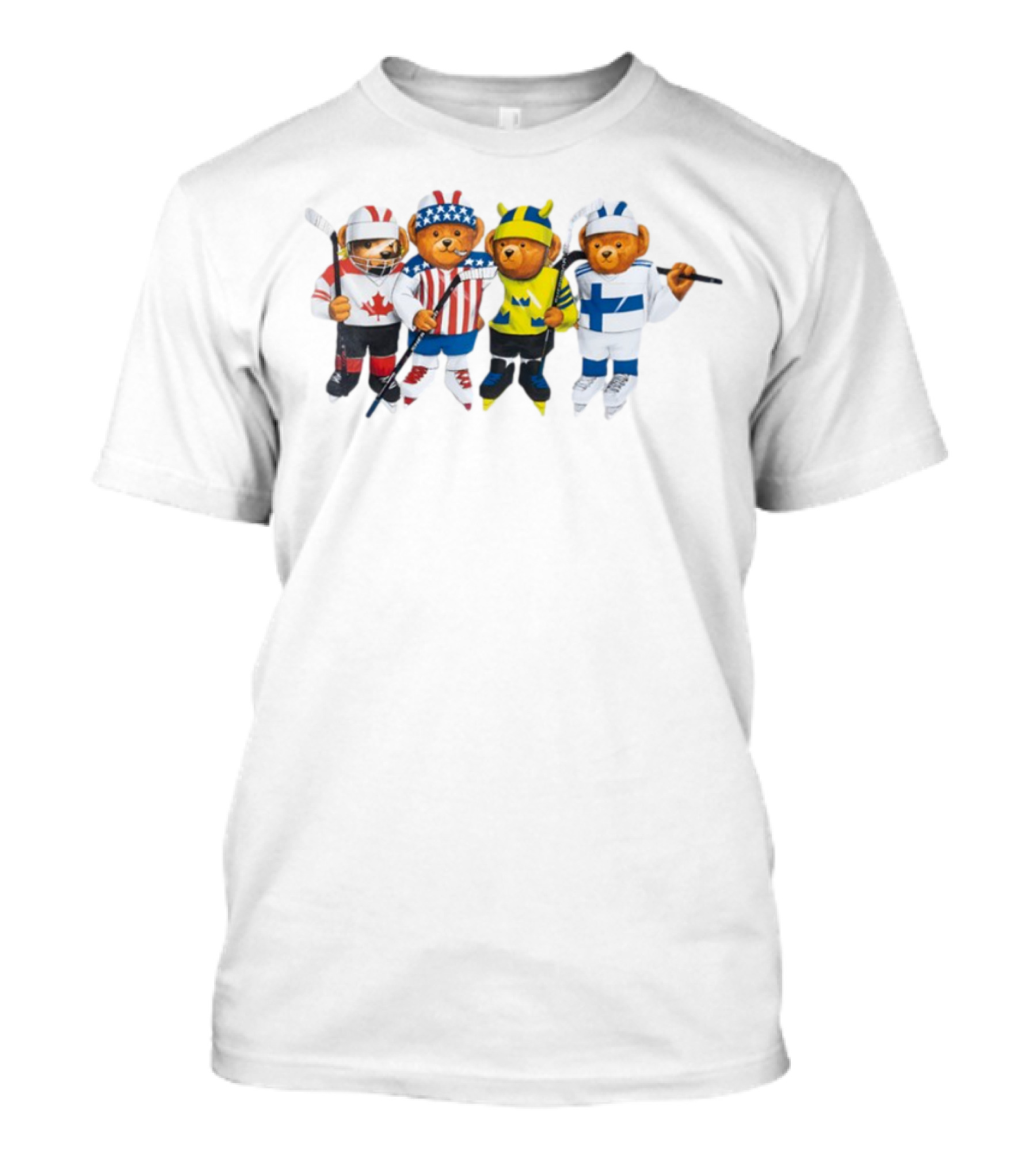 Market X Sherwood Ice Hockey Bears Canada USA Sweden Finland T-Shirt
