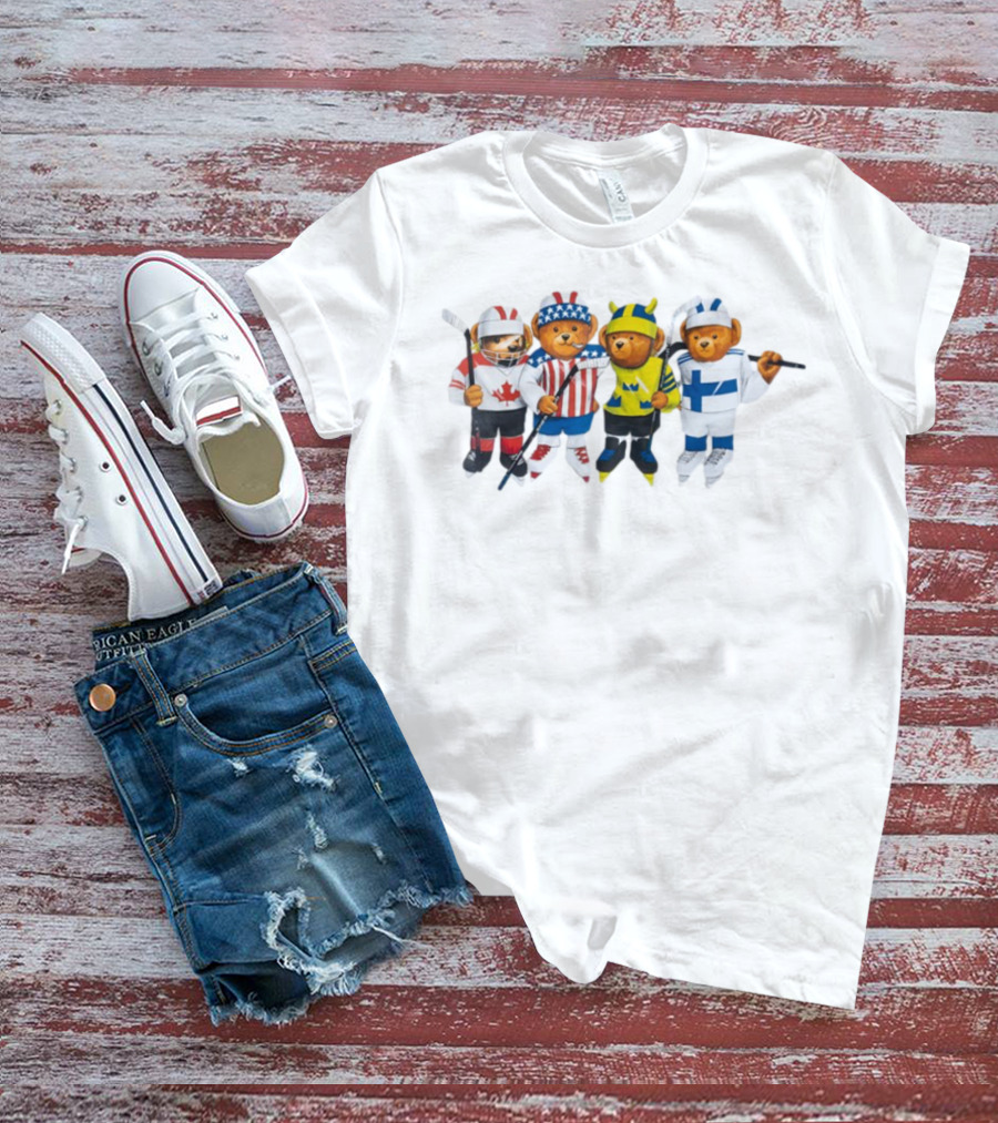 Market X Sherwood Ice Hockey Bears Canada USA Sweden Finland T-Shirt