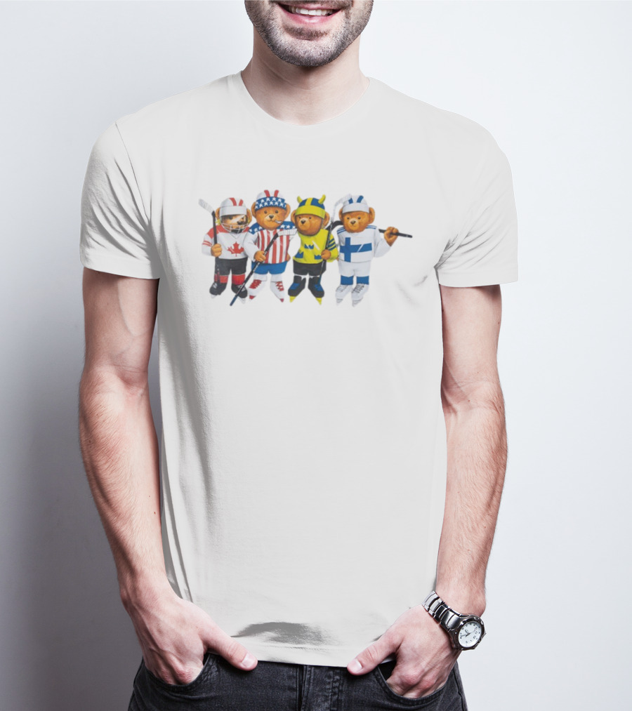 Market X Sherwood Ice Hockey Bears Canada USA Sweden Finland T-Shirt