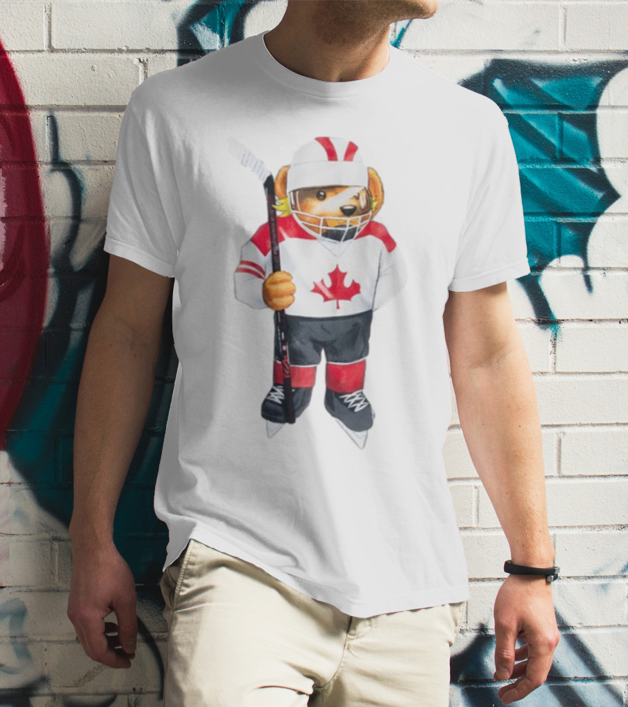 Marketstudios Market X Sherwood Canada Bear Hockey Player T-Shirt