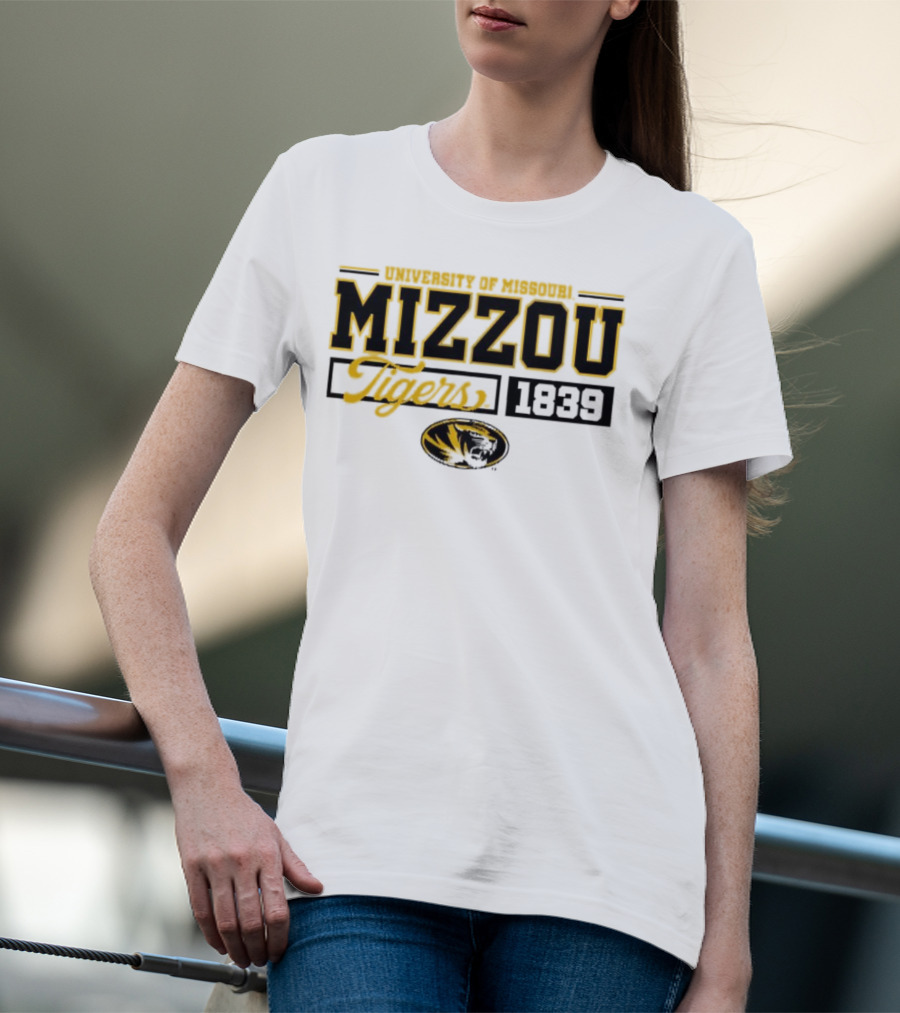 Tigers University Of Missouri Mizzou 1839 Oval Tiger Head T-Shirt
