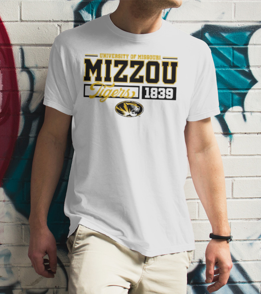 Tigers University Of Missouri Mizzou 1839 Oval Tiger Head T-Shirt