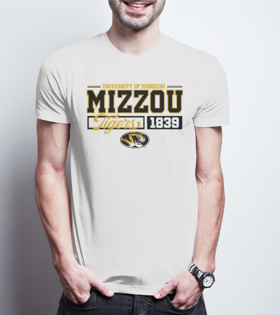 Tigers University Of Missouri Mizzou 1839 Oval Tiger Head T-Shirt