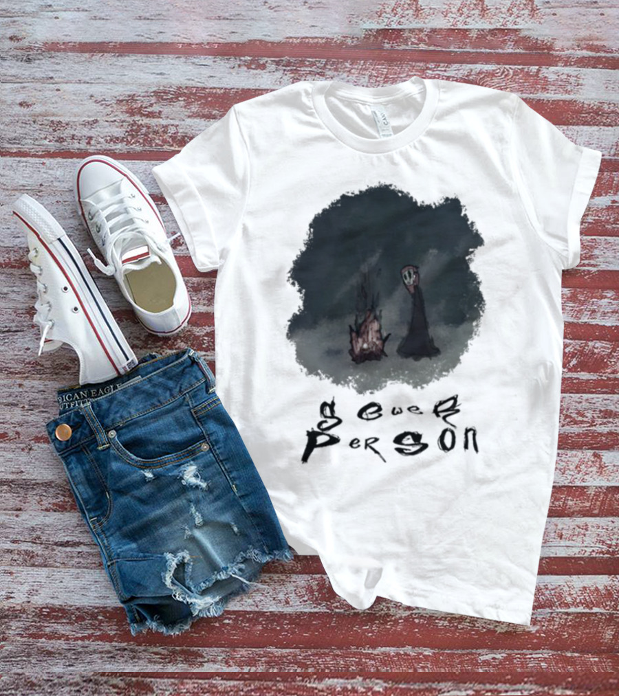 Sewerperson Campfire Mountain Forest Scene T-Shirt