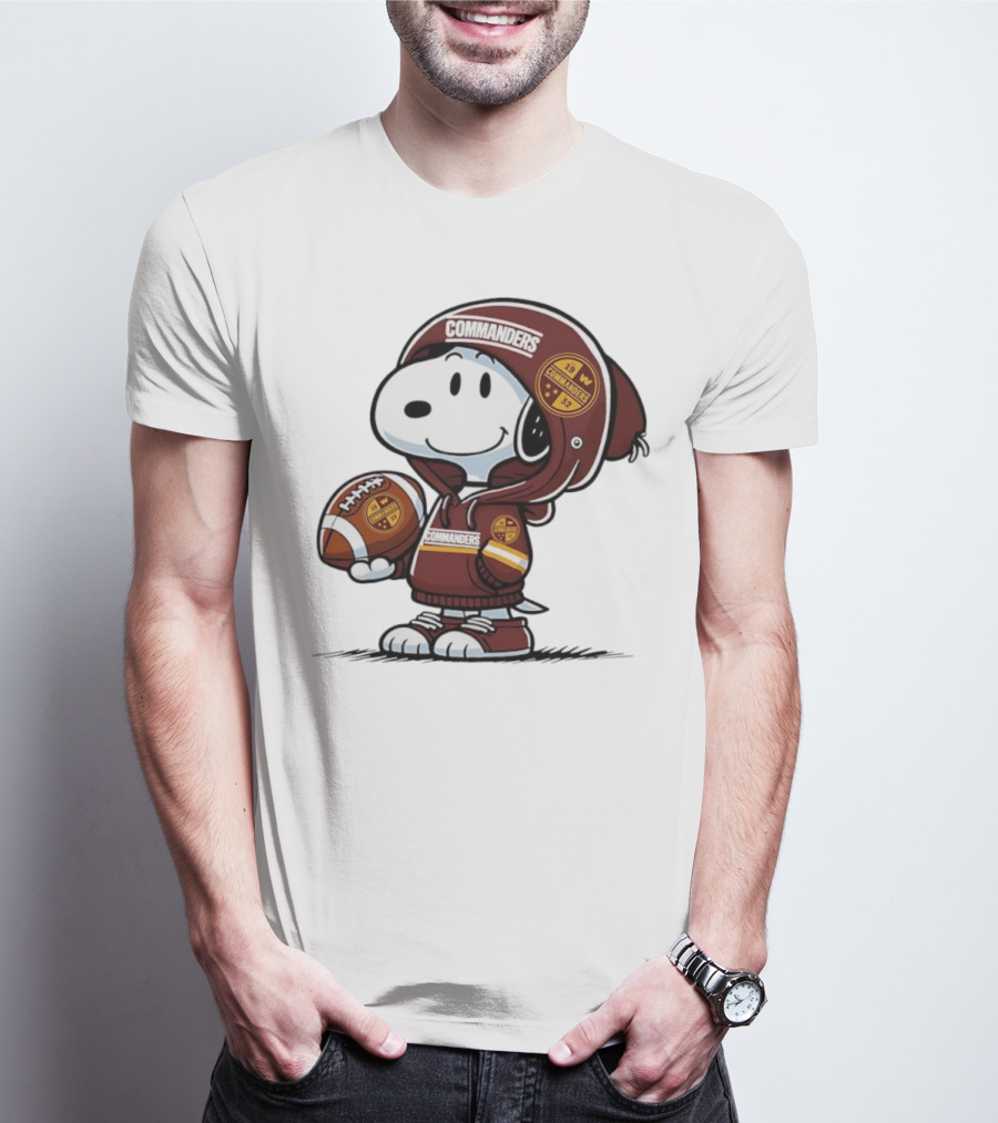 Snoopy In Commanders With Football Washington 1932 W T-Shirt