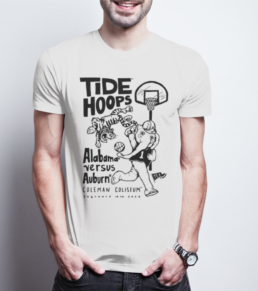 Tide Hoops Alabama Versus Auburn Basketball Showdown Crimson Night T-Shirt