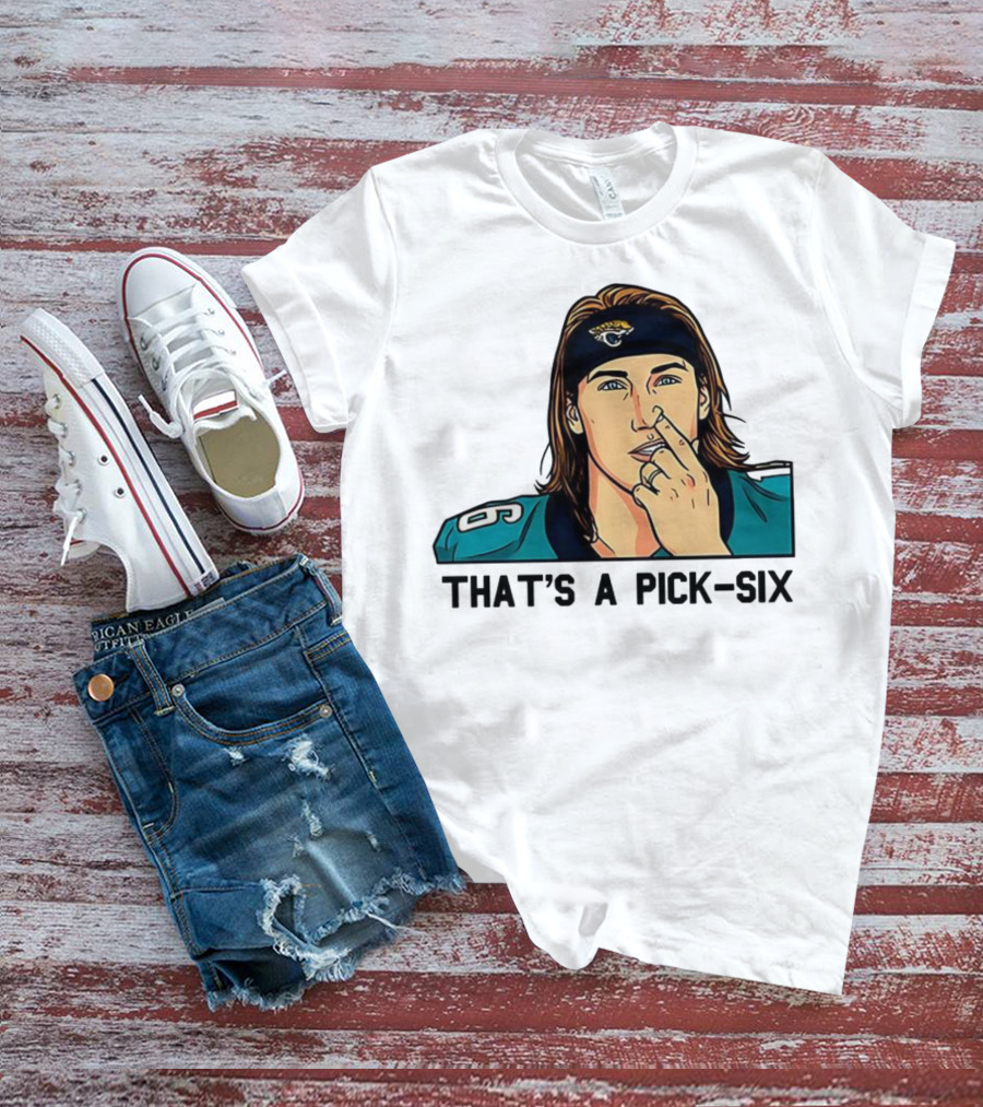 Trevor Lawrence Jacksonville Jaguars That’s A Pick Six Nose Picking T-Shirt