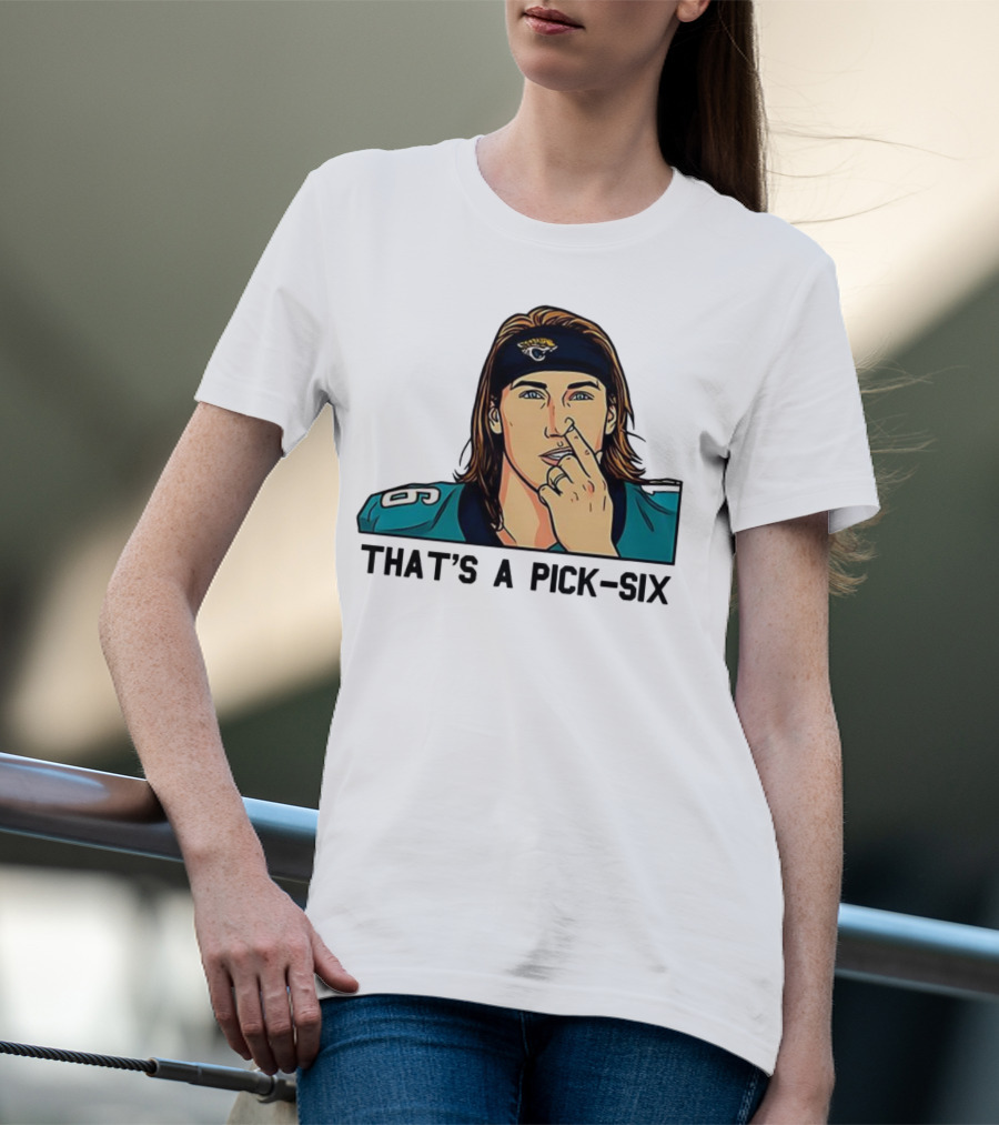 Trevor Lawrence Jacksonville Jaguars That’s A Pick Six Nose Picking T-Shirt