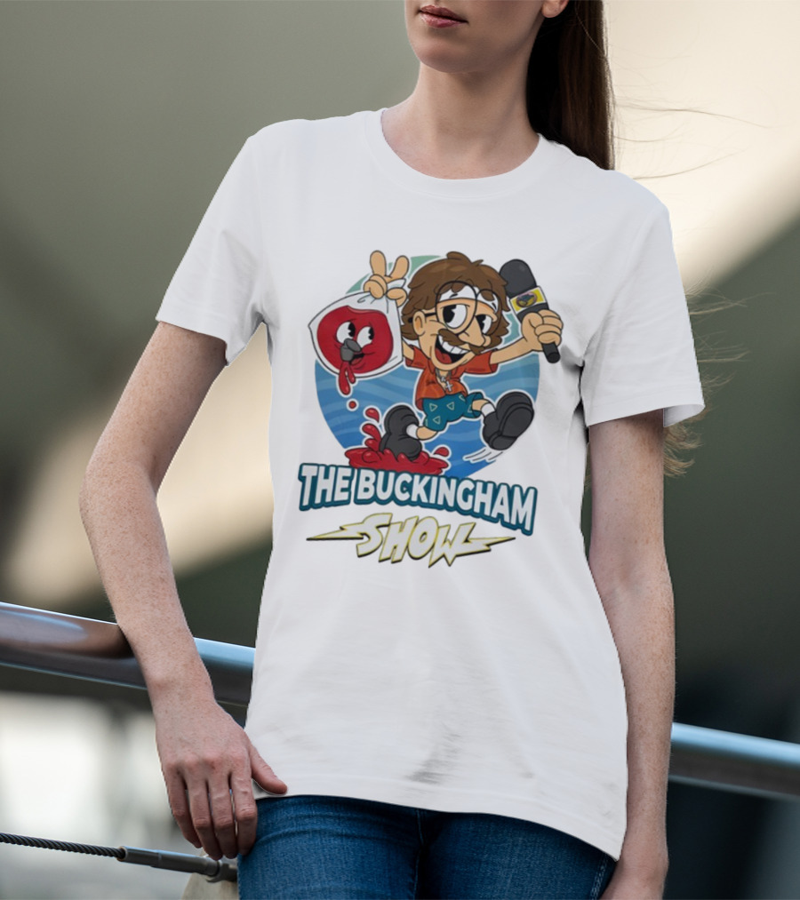 The Buckingham Show Bagged Wine Cartoon Character Fun Adventure T-Shirt