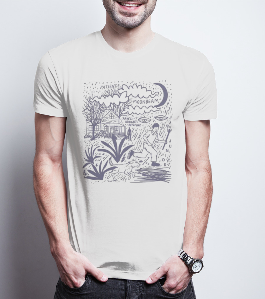 Great Grandpa Patience Moonbeam Jungle Adventure Night Scene T-Shirt