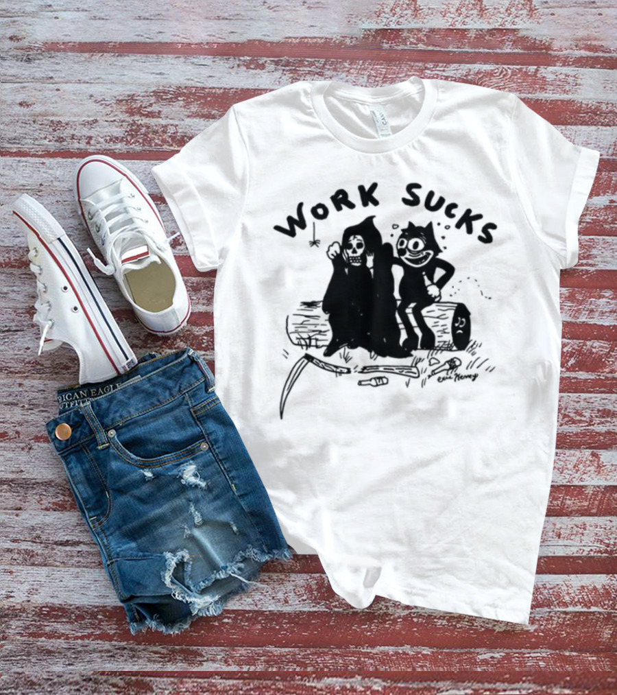 Heavyslime Work Sucks Garfield Monday Blues T-Shirt