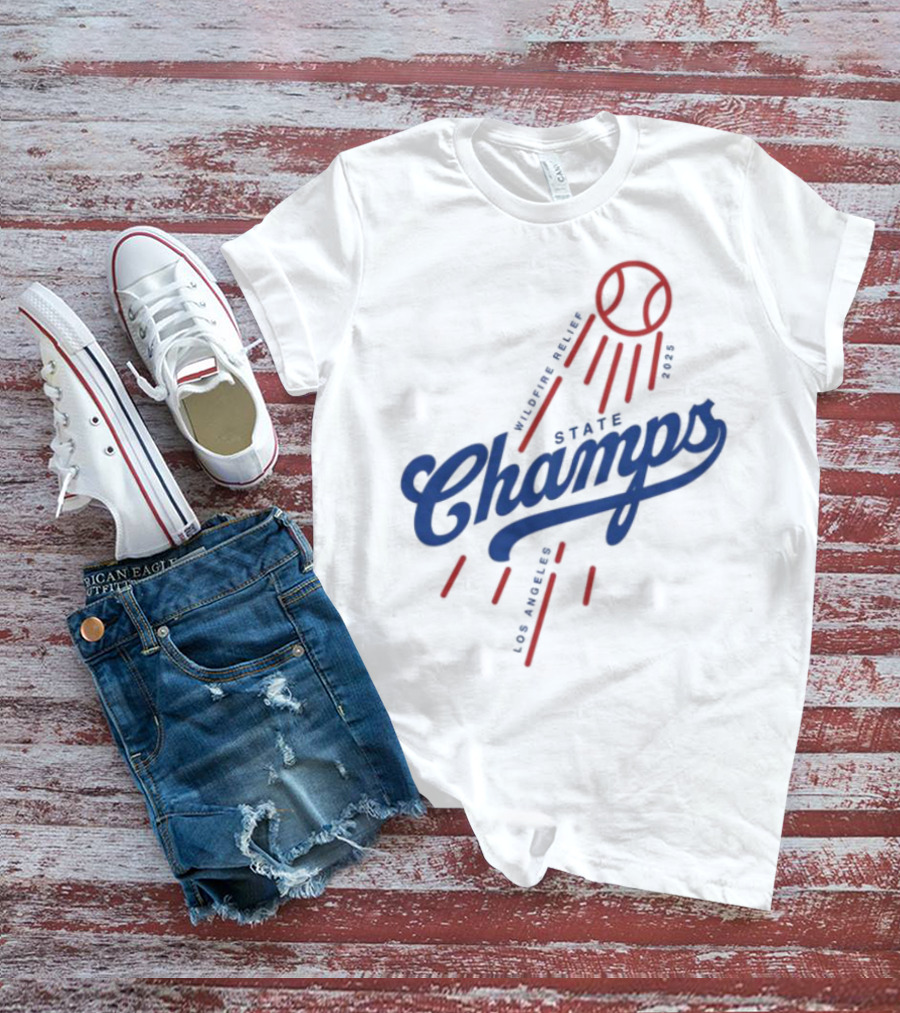 State Champs Wildfire Relief Baseball Event Support T-Shirt