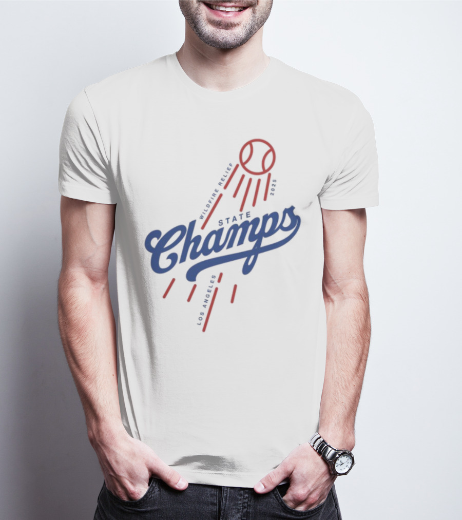 State Champs Wildfire Relief Baseball Event Support T-Shirt