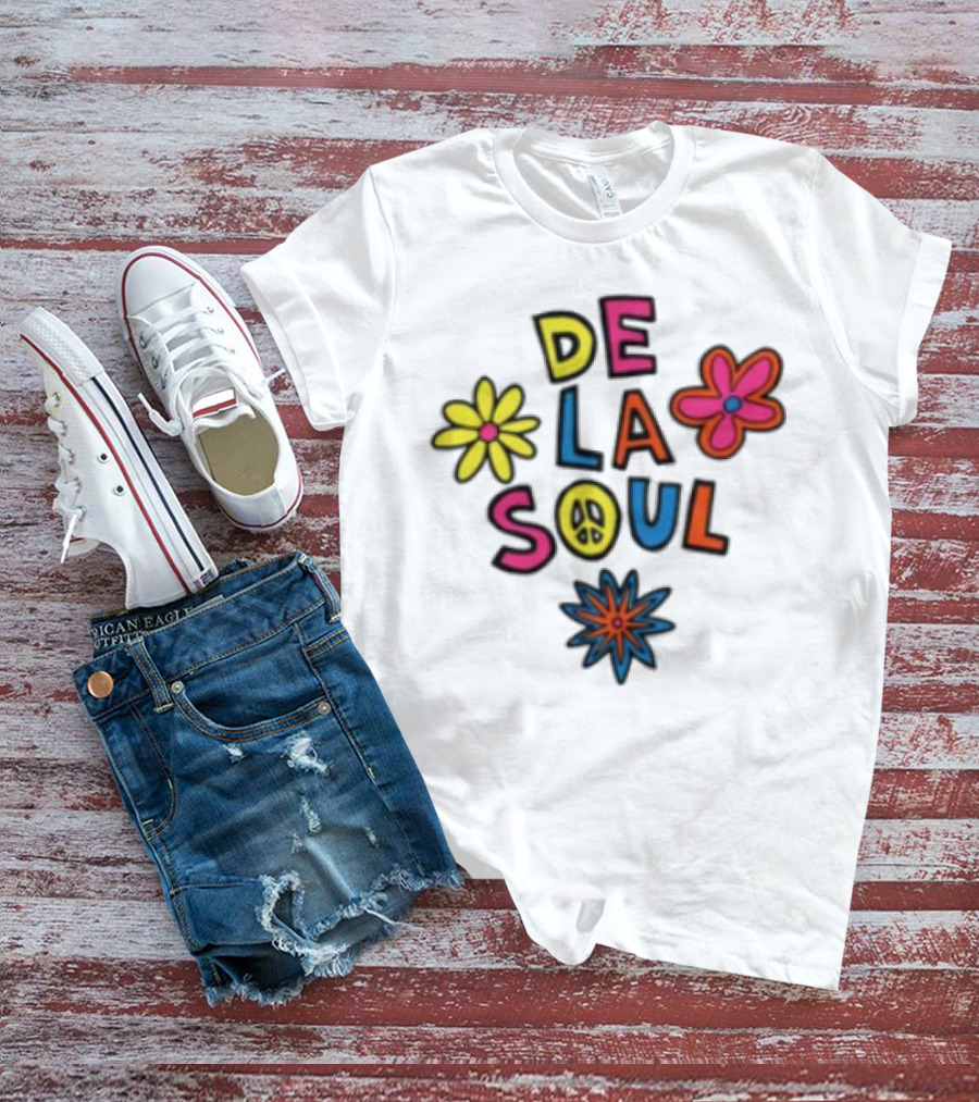 Thank You Dave De La Soul Colorful Flowers Peace Symbol T-Shirt