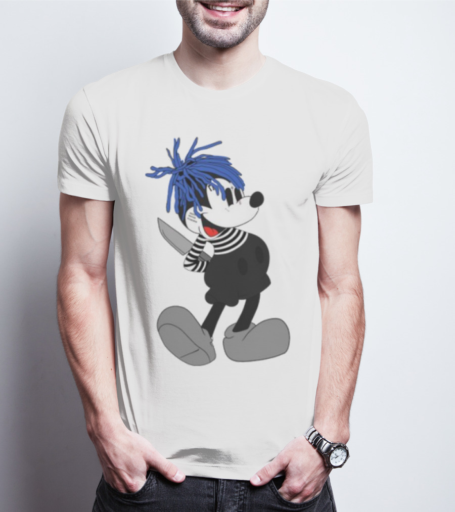 Revenge X Sad Mickey Mouse Knife Emotive Punk Mashup T-Shirt