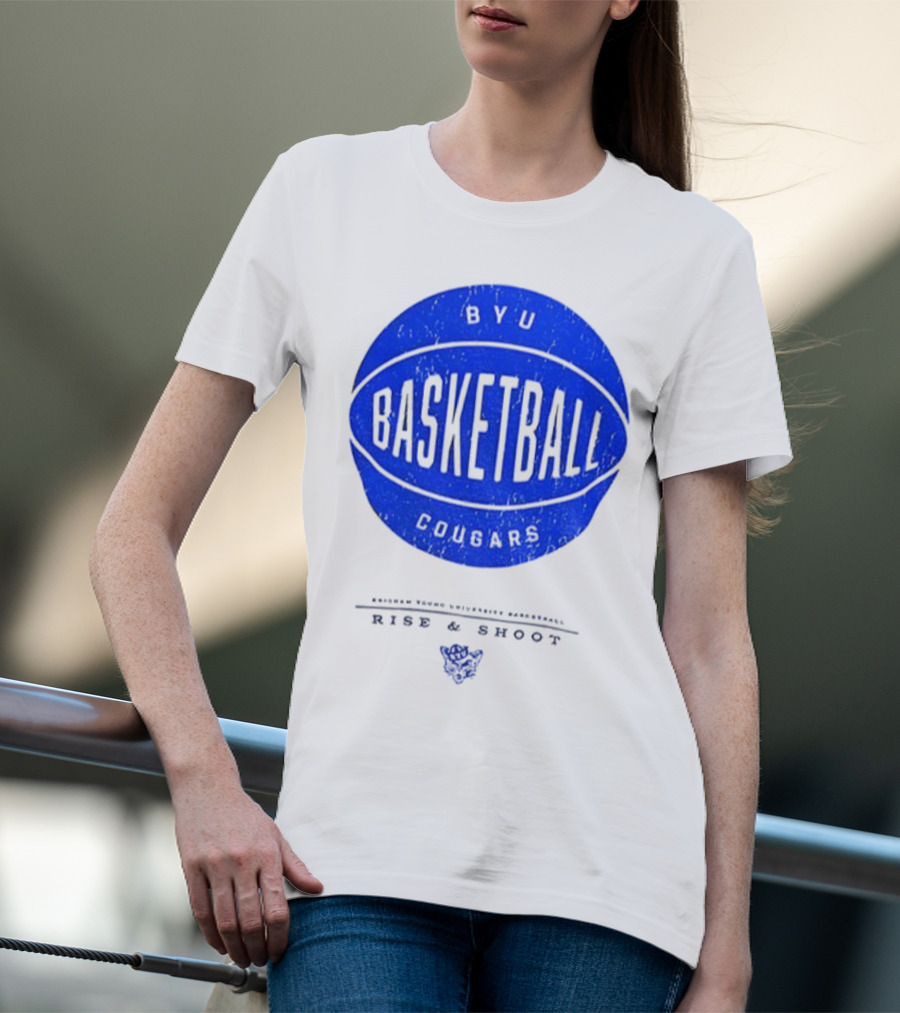 BYU Cougars Rise And Shoot Basketball Brigham Young University T-Shirt