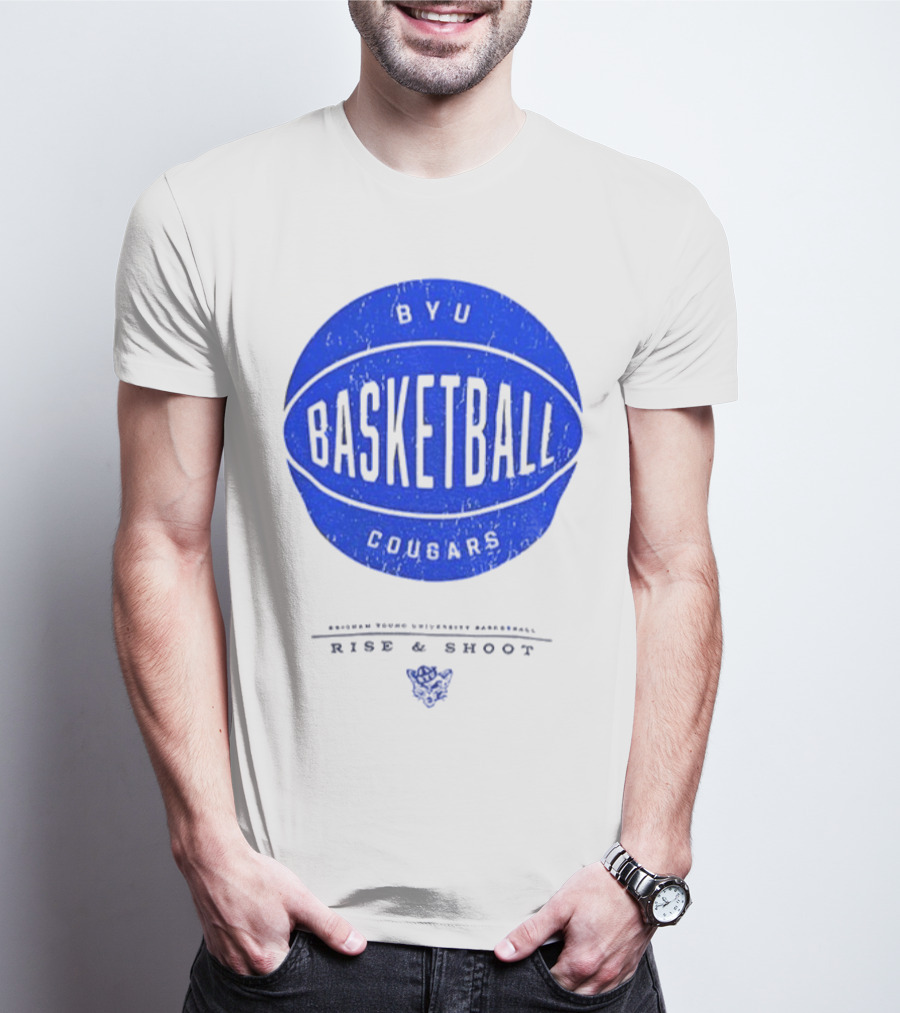 BYU Cougars Rise And Shoot Basketball Brigham Young University T-Shirt