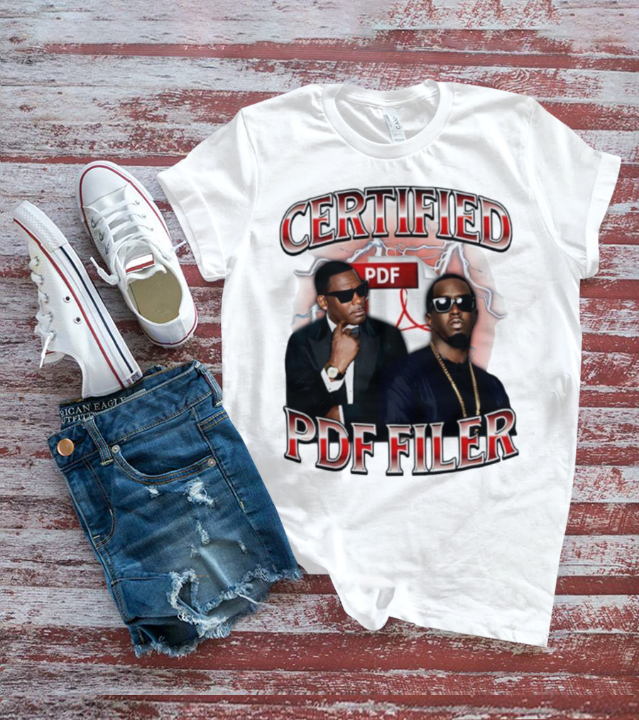 Certified PDF Filer Celebrity Parody With Suits And Sunglasses T-Shirt