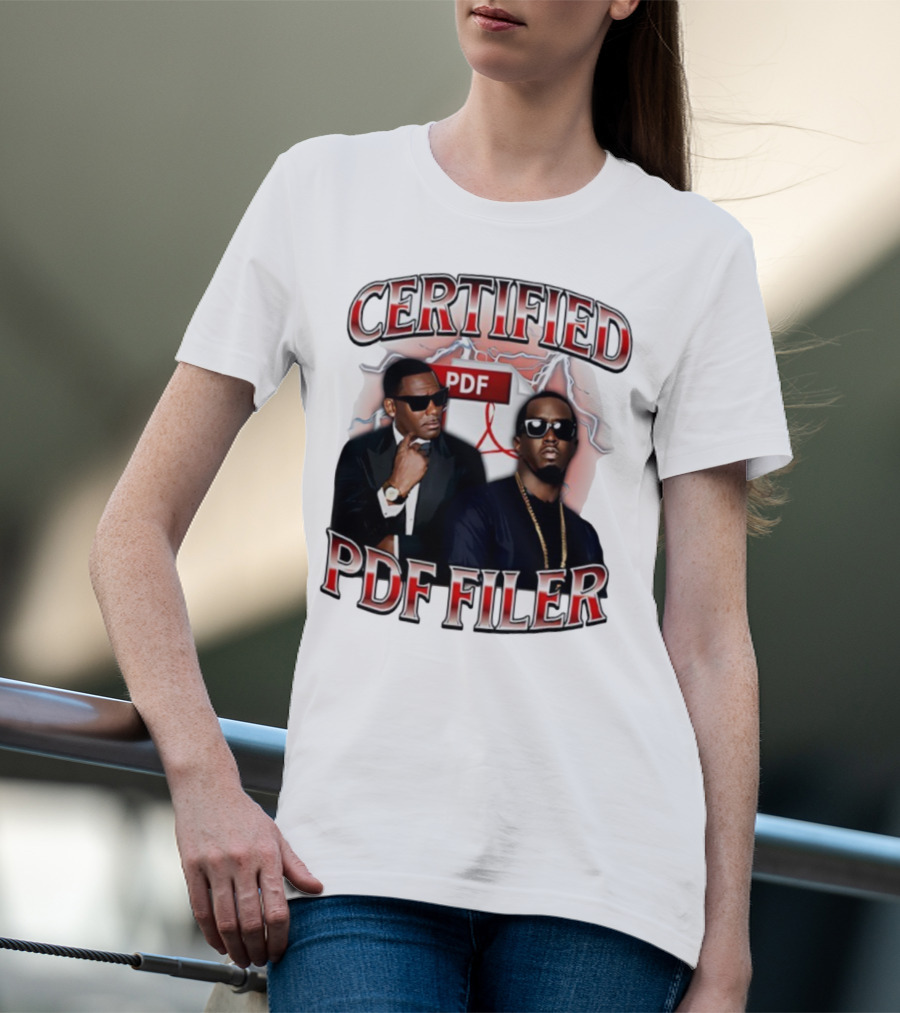 Certified PDF Filer Celebrity Parody With Suits And Sunglasses T-Shirt