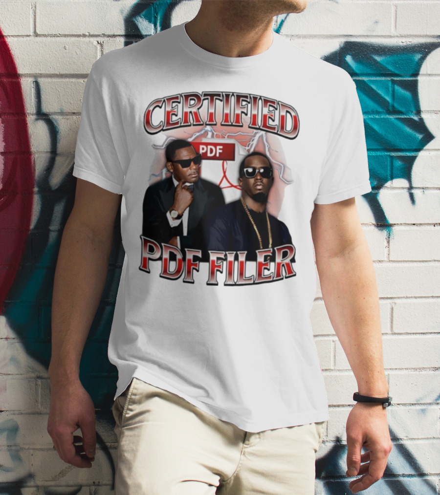 Certified PDF Filer Celebrity Parody With Suits And Sunglasses T-Shirt