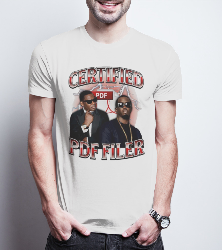 Certified PDF Filer Celebrity Parody With Suits And Sunglasses T-Shirt