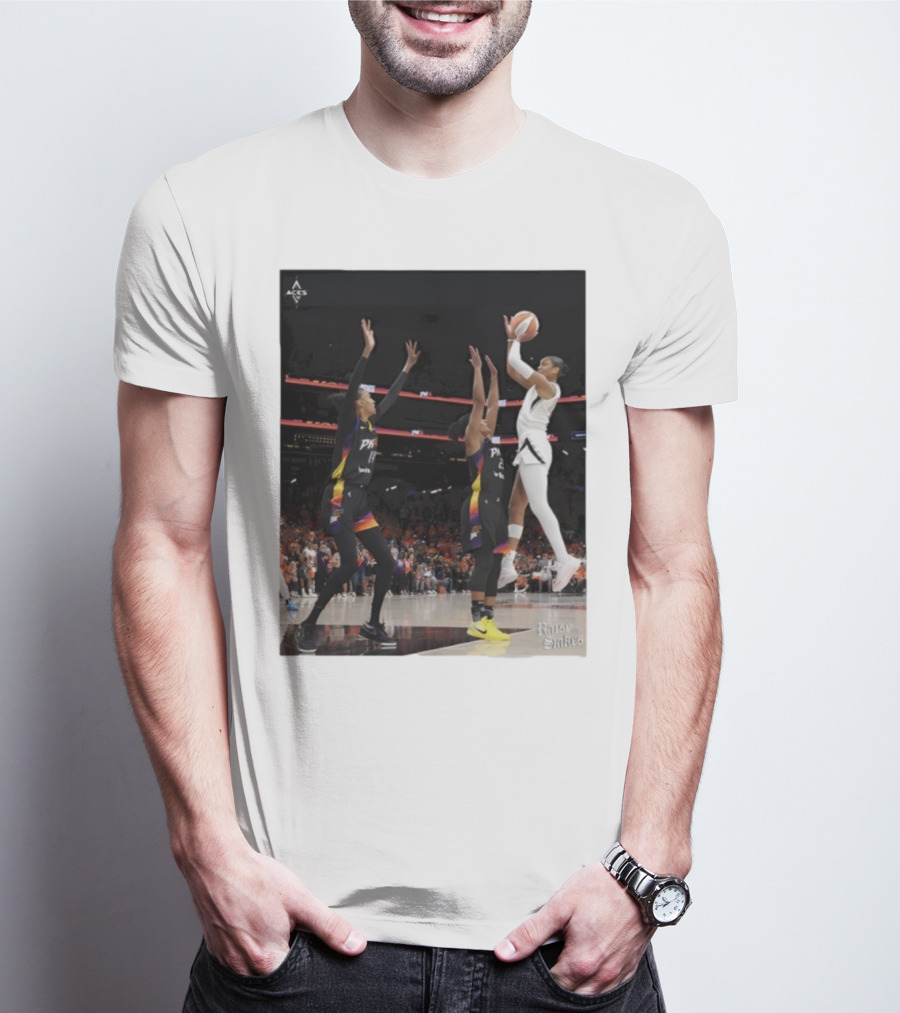 Las Vegas Aces Hang It In The Louvre Basketball Action Shot T-Shirt