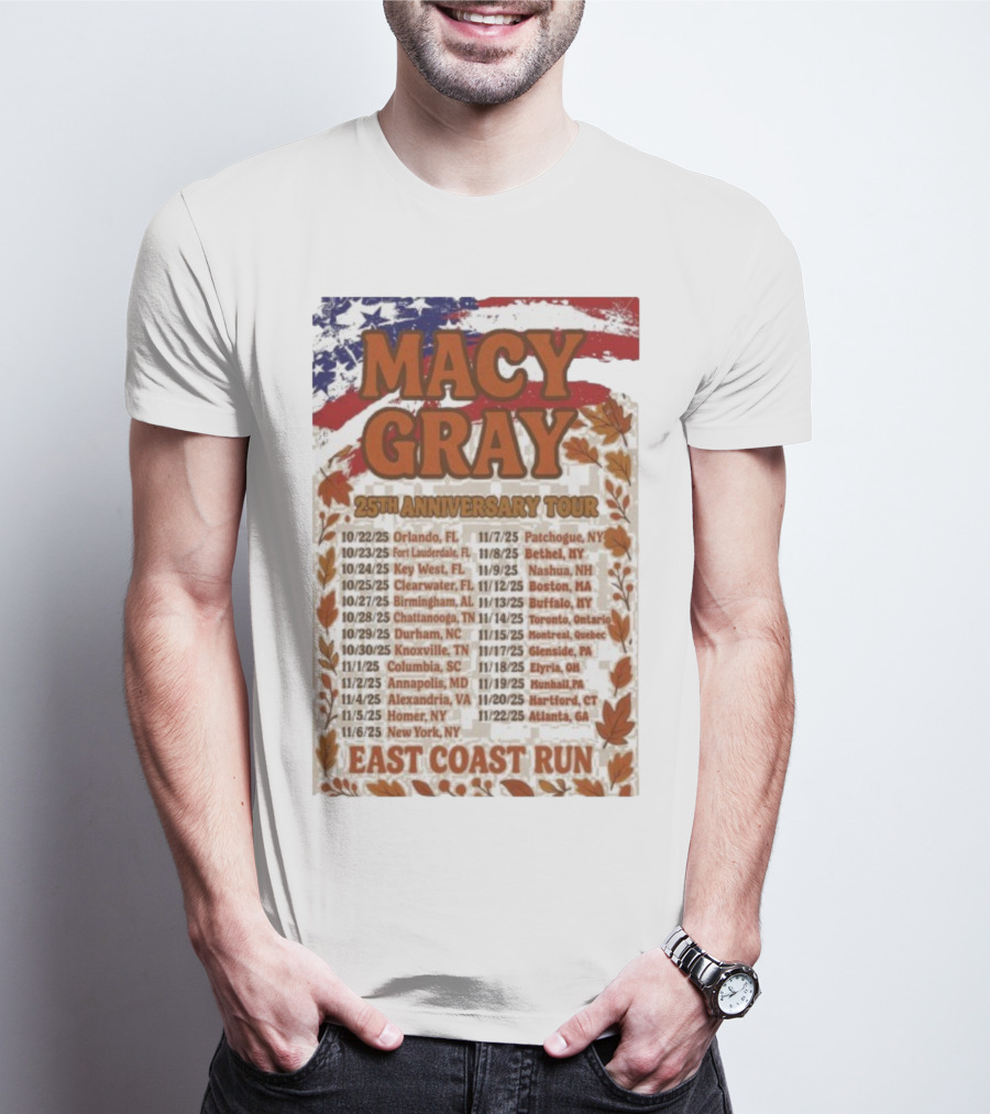 Macy Gray 25th Anniversary Tour 2025 East Coast Run Dates T-Shirt
