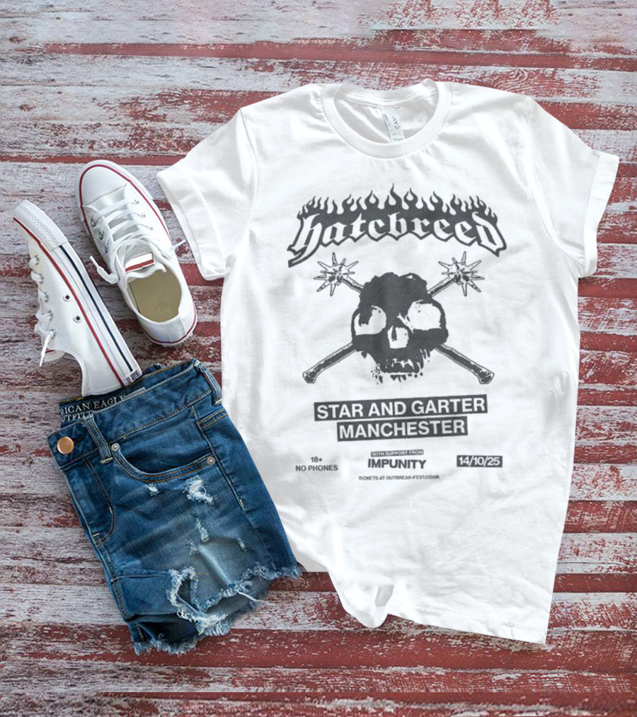Hatebreed Star And Garter Manchester Event October 14th 2025 T-Shirt