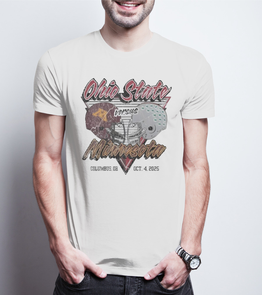 Ohio State Versus Minnesota Football 2025 Game Helmets T-Shirt