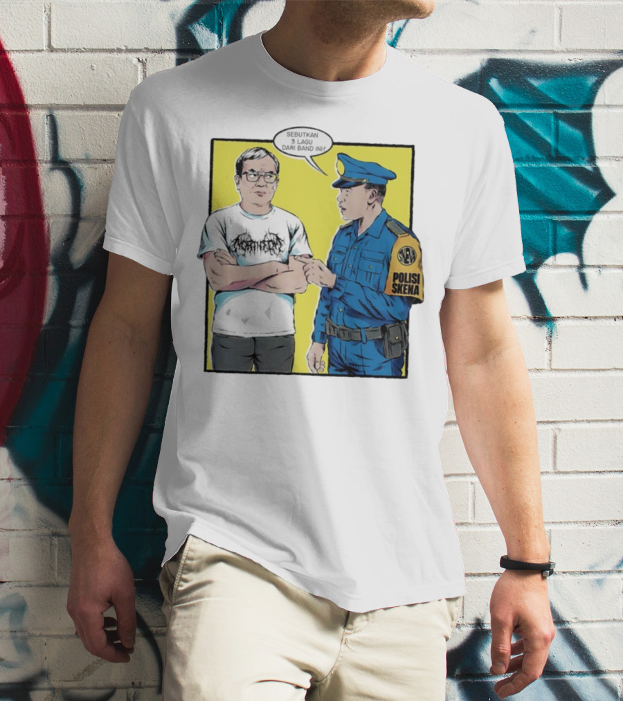 Polisi Skena Sebutkan 3 Lagu Dari Band Ini Meme Comic Interaction T-Shirt
