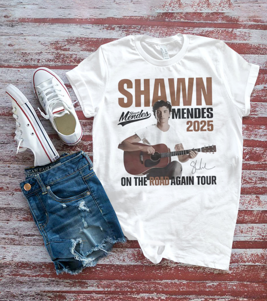 Shawn Mendes 2025 On The Road Again Tour Signature T-Shirt