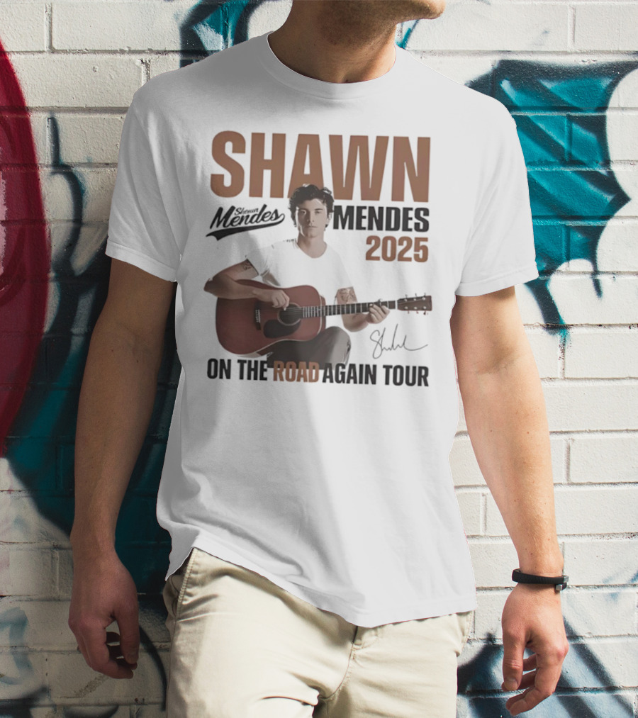 Shawn Mendes 2025 On The Road Again Tour Signature T-Shirt