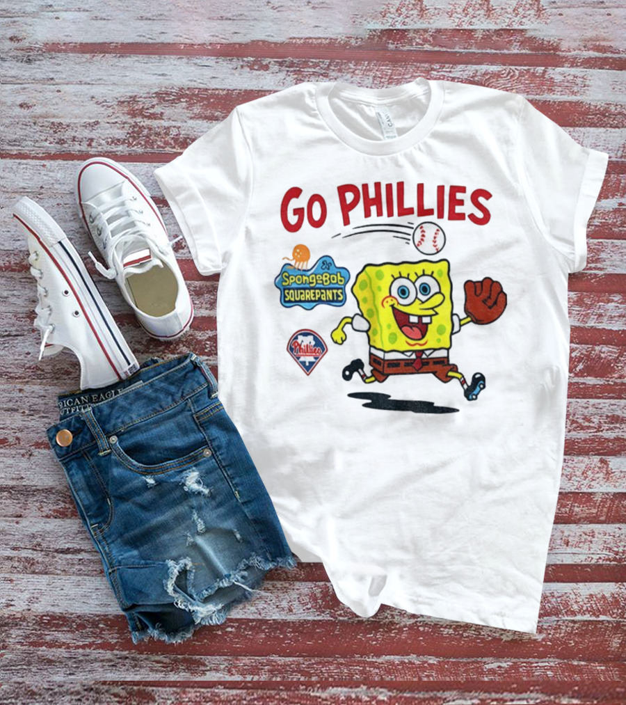 Go Phillies Spongebob Squarepants Philadelphia MLB Baseball 2025 T-Shirt