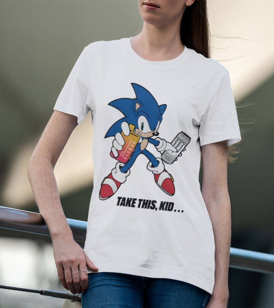 Take This Kid Sonic Hedgehog Elfbar Energy Can T-Shirt