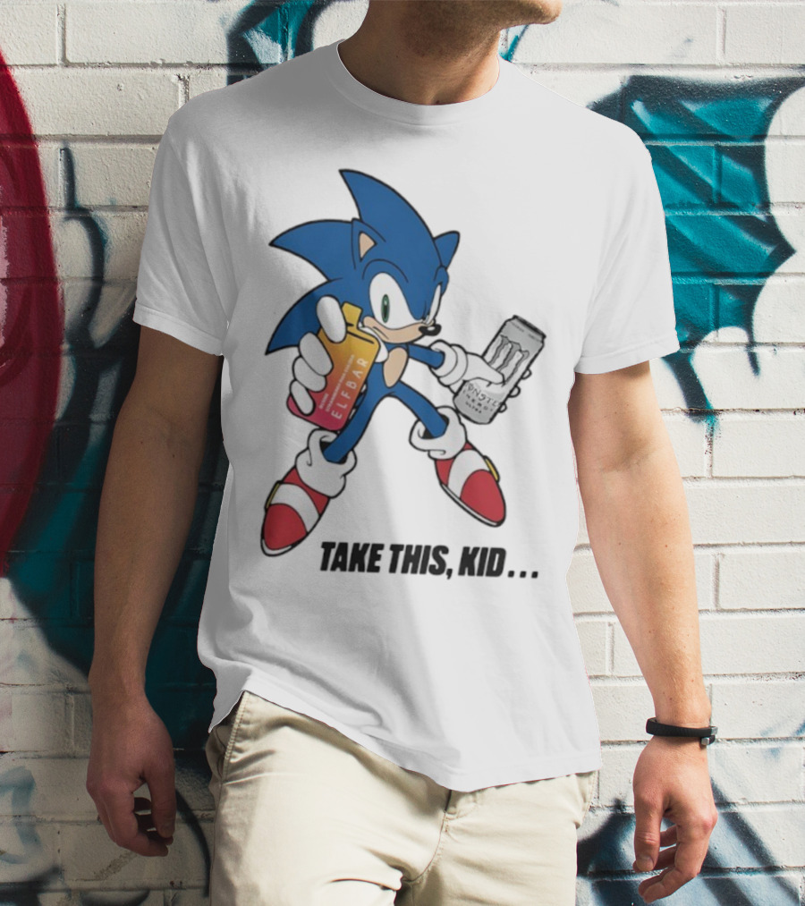Take This Kid Sonic Hedgehog Elfbar Energy Can T-Shirt
