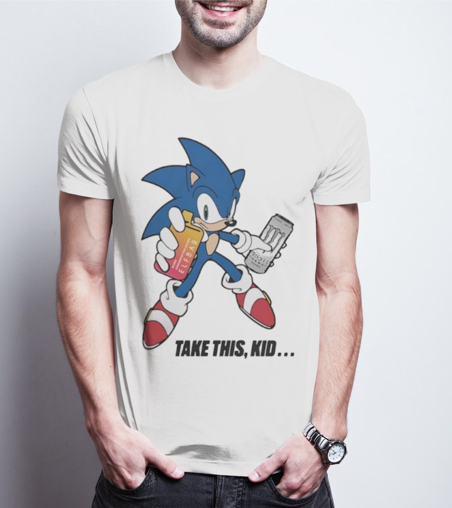Take This Kid Sonic Hedgehog Elfbar Energy Can T-Shirt