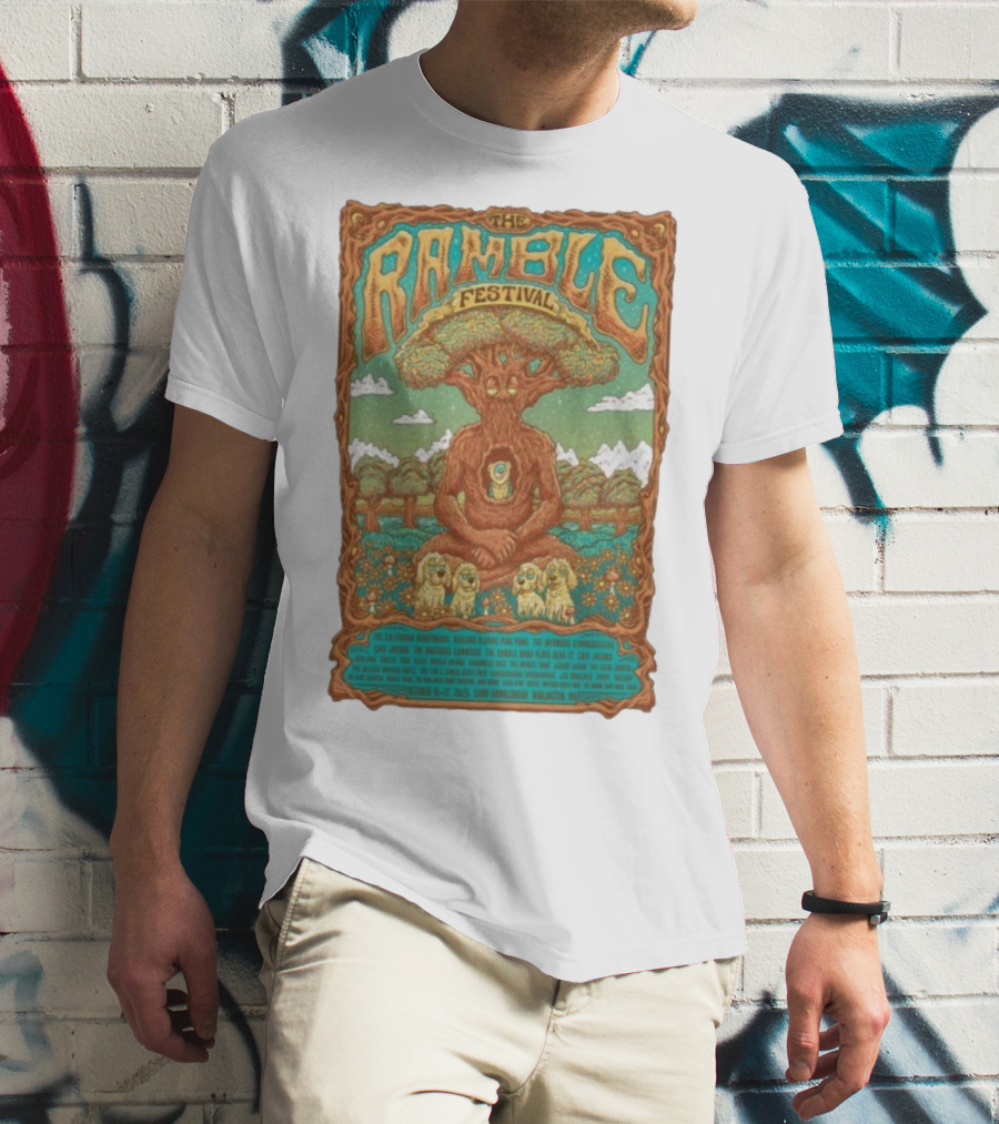 The Ramble Festival 2025 Camp Ramblewood October 10-12 Tree Creature And Owls T-Shirt