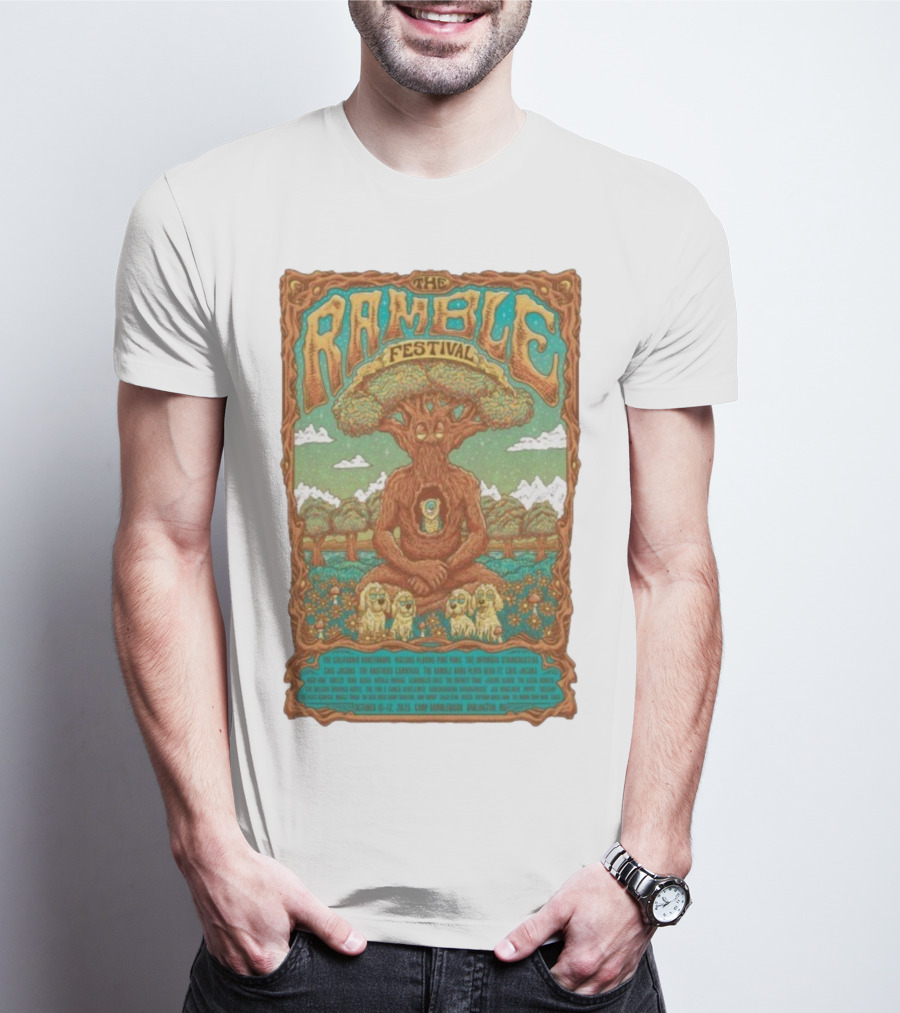 The Ramble Festival 2025 Camp Ramblewood October 10-12 Tree Creature And Owls T-Shirt
