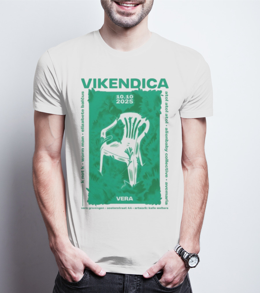 Vikendica 10.10.2025 Vera Chair Illustration In Greenery T-Shirt