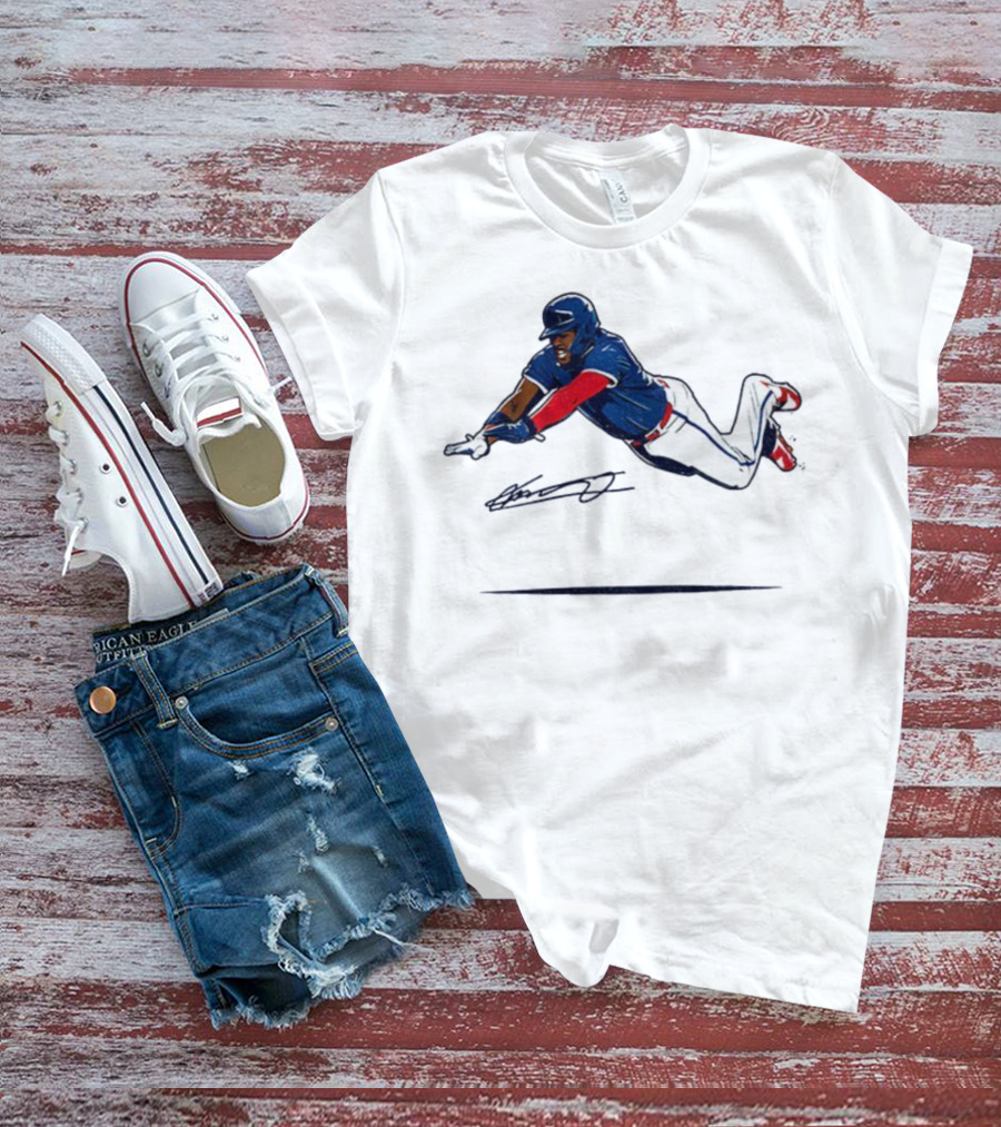 Vladimir Guerrero Jr Superman Flying Slide Toronto Blue Jays Signature T-Shirt
